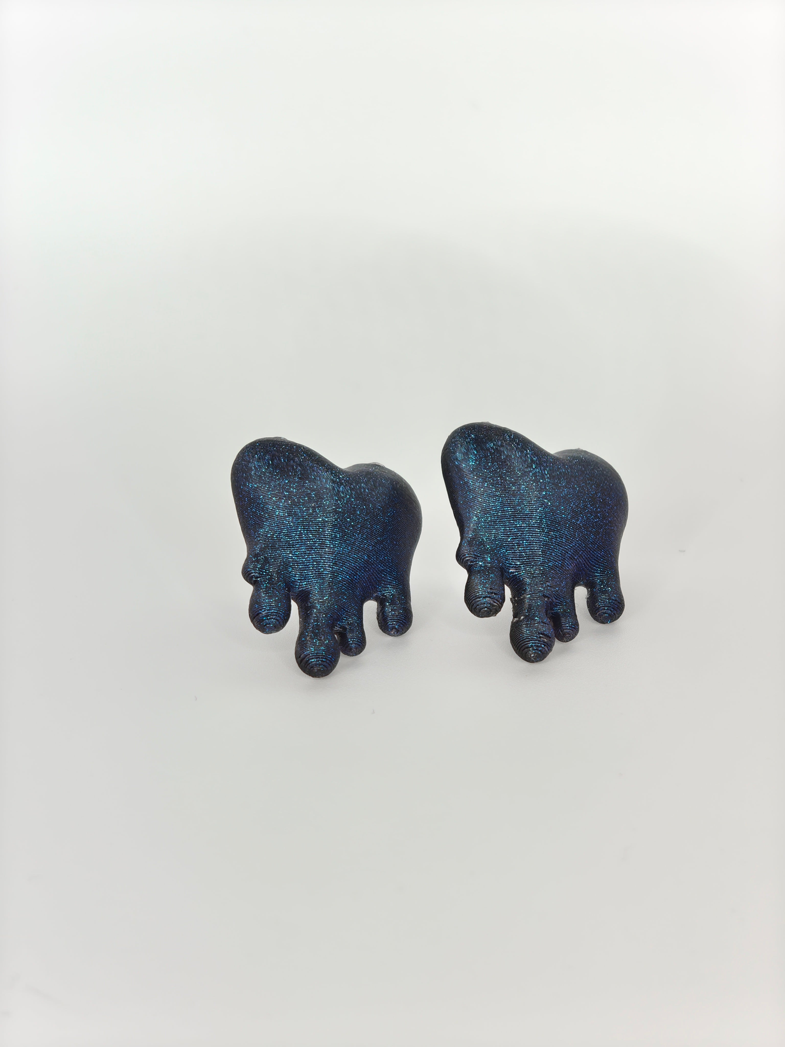 Earrings Dripping Hearts Black Galaxy