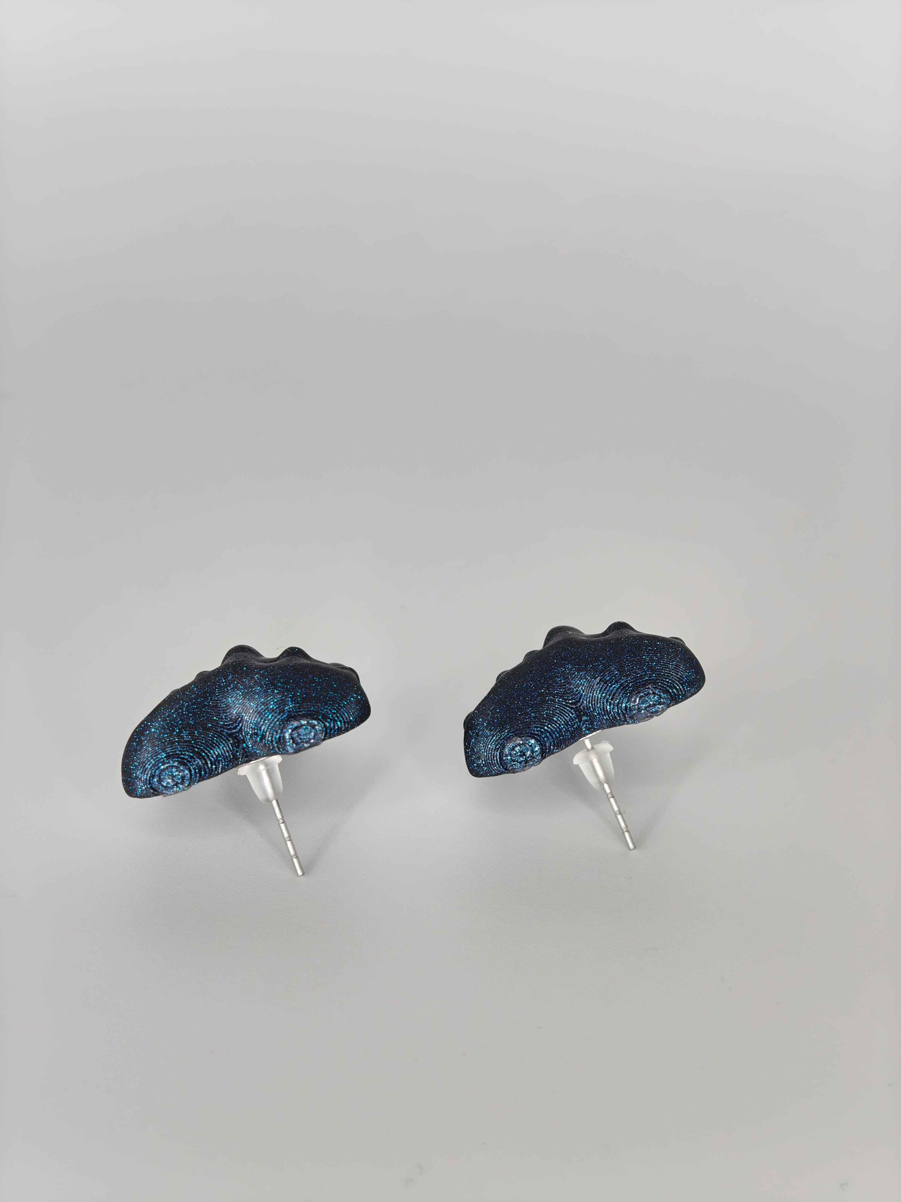 Earrings Hearts Embellished Galaxy Black