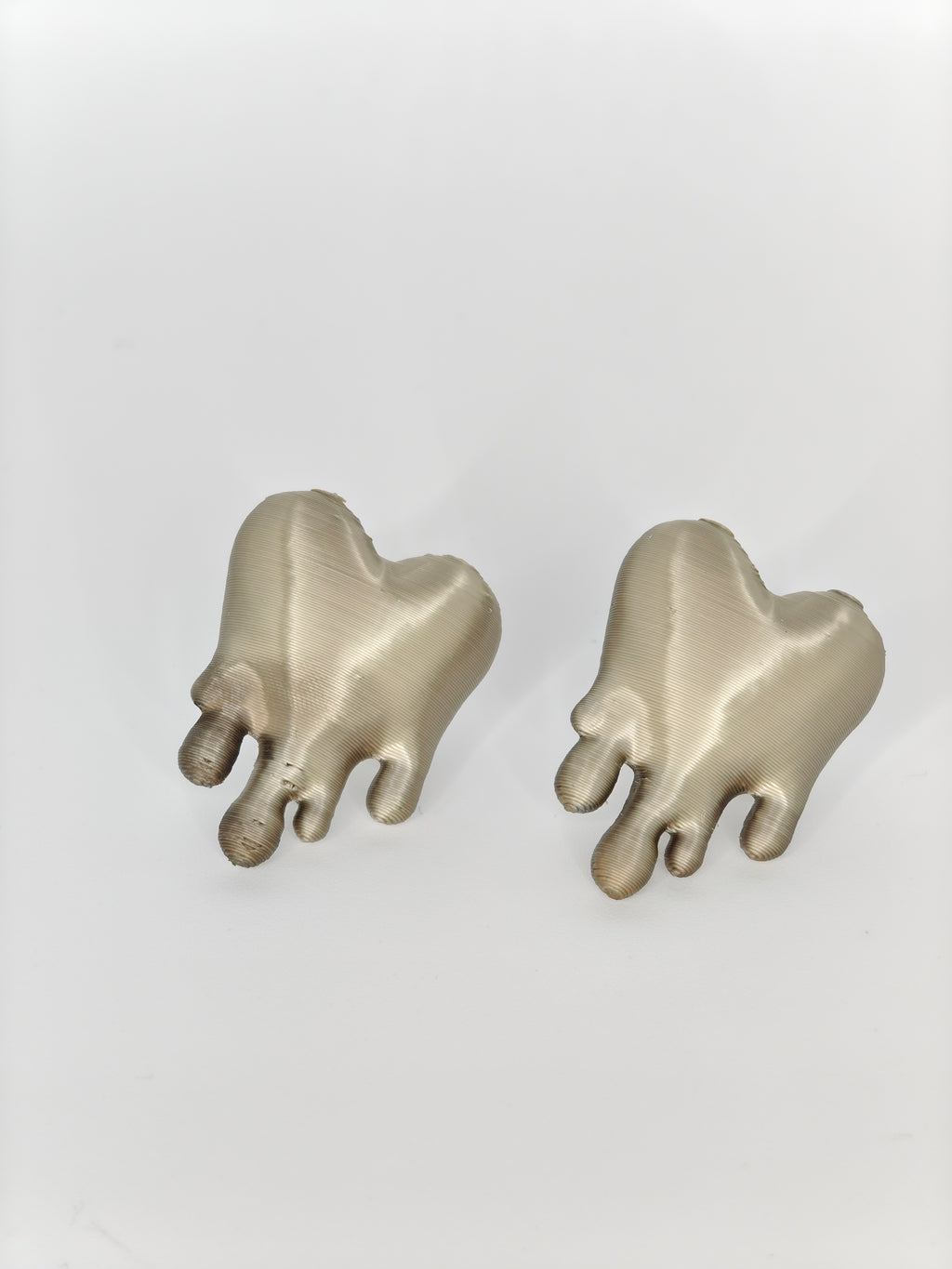 Earrings Melting Hearts Khaki Silk Recycled
