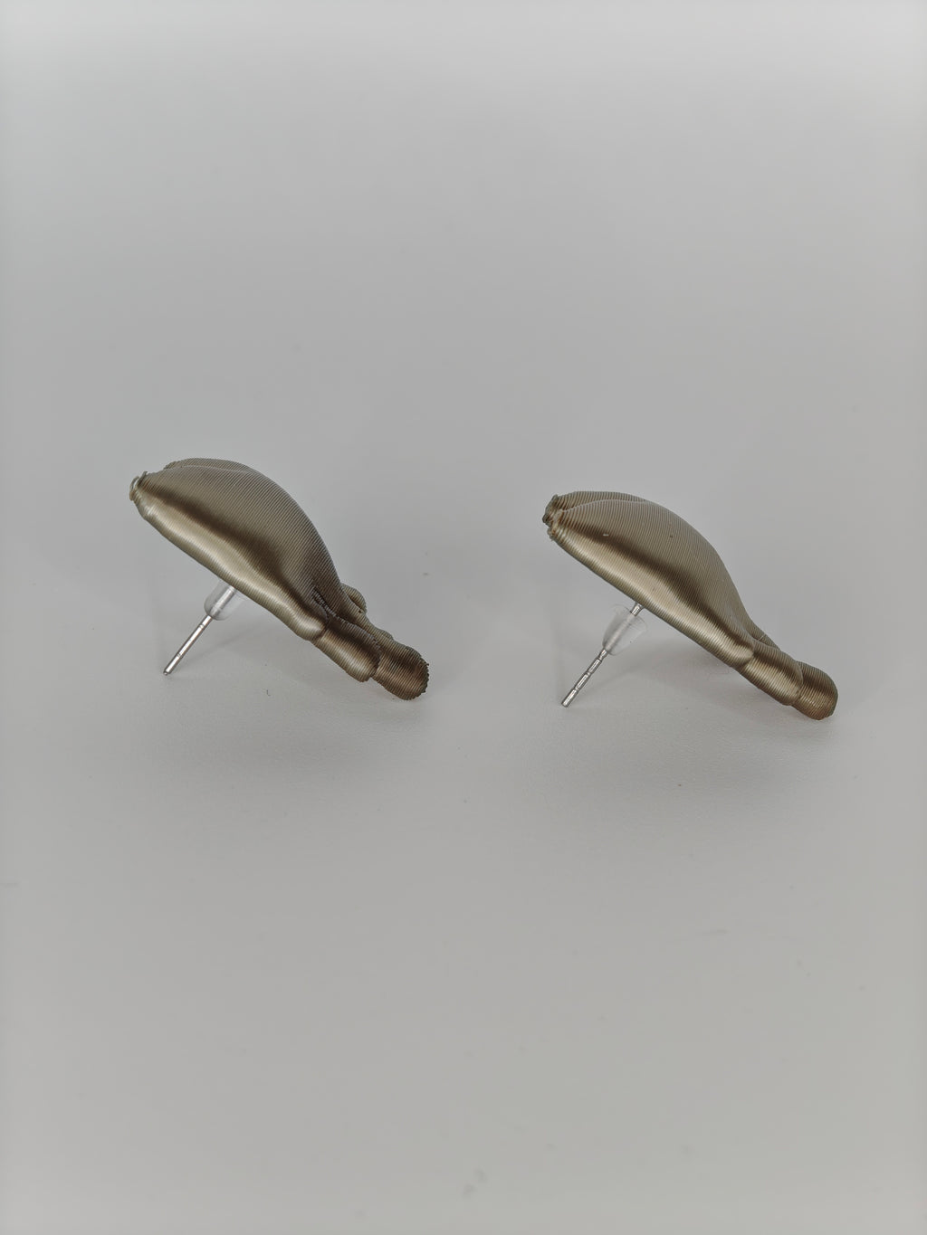 Earrings Melting Hearts Khaki Silk Recycled
