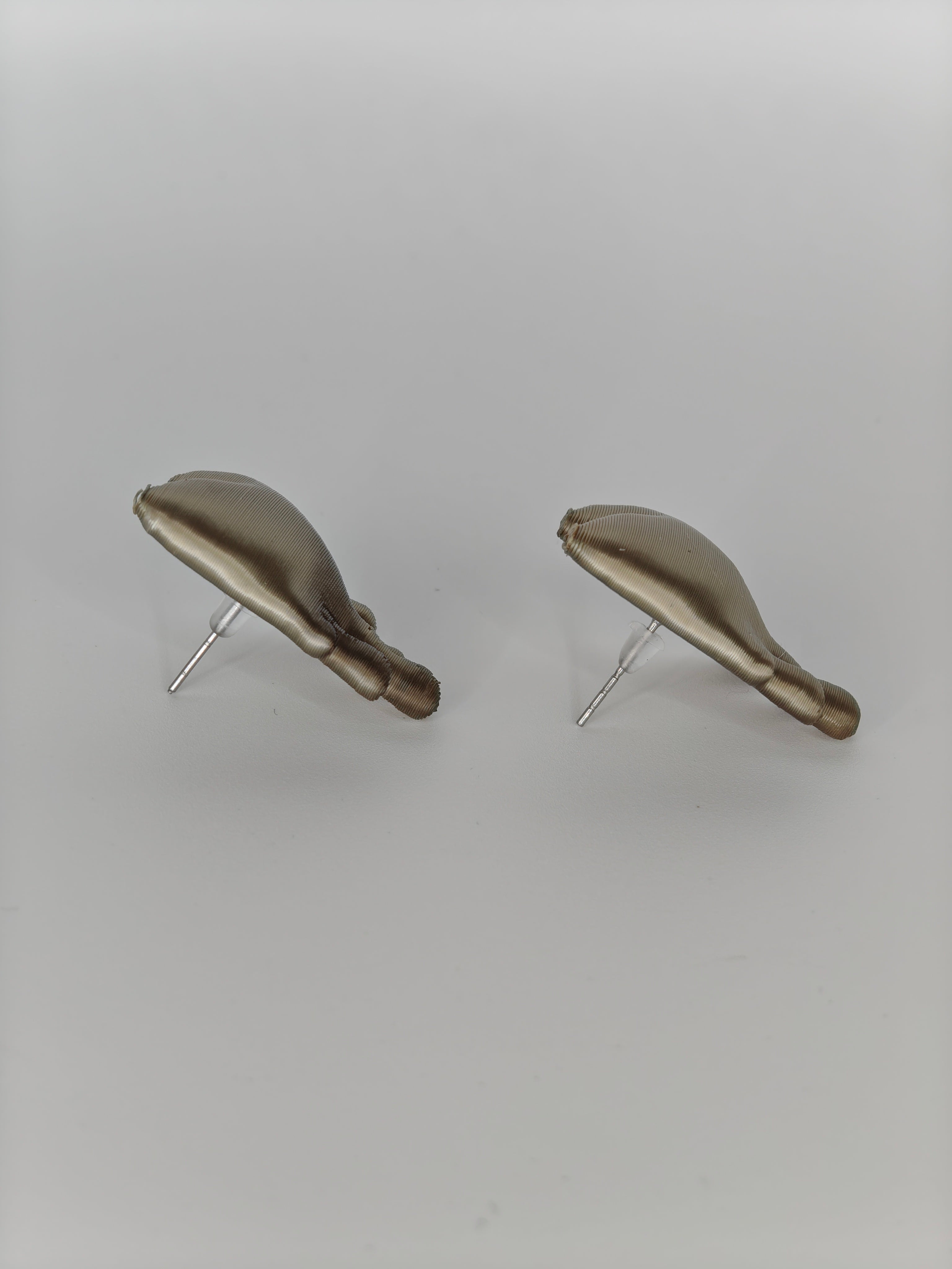 Earrings Melting Hearts Khaki Silk Recycled