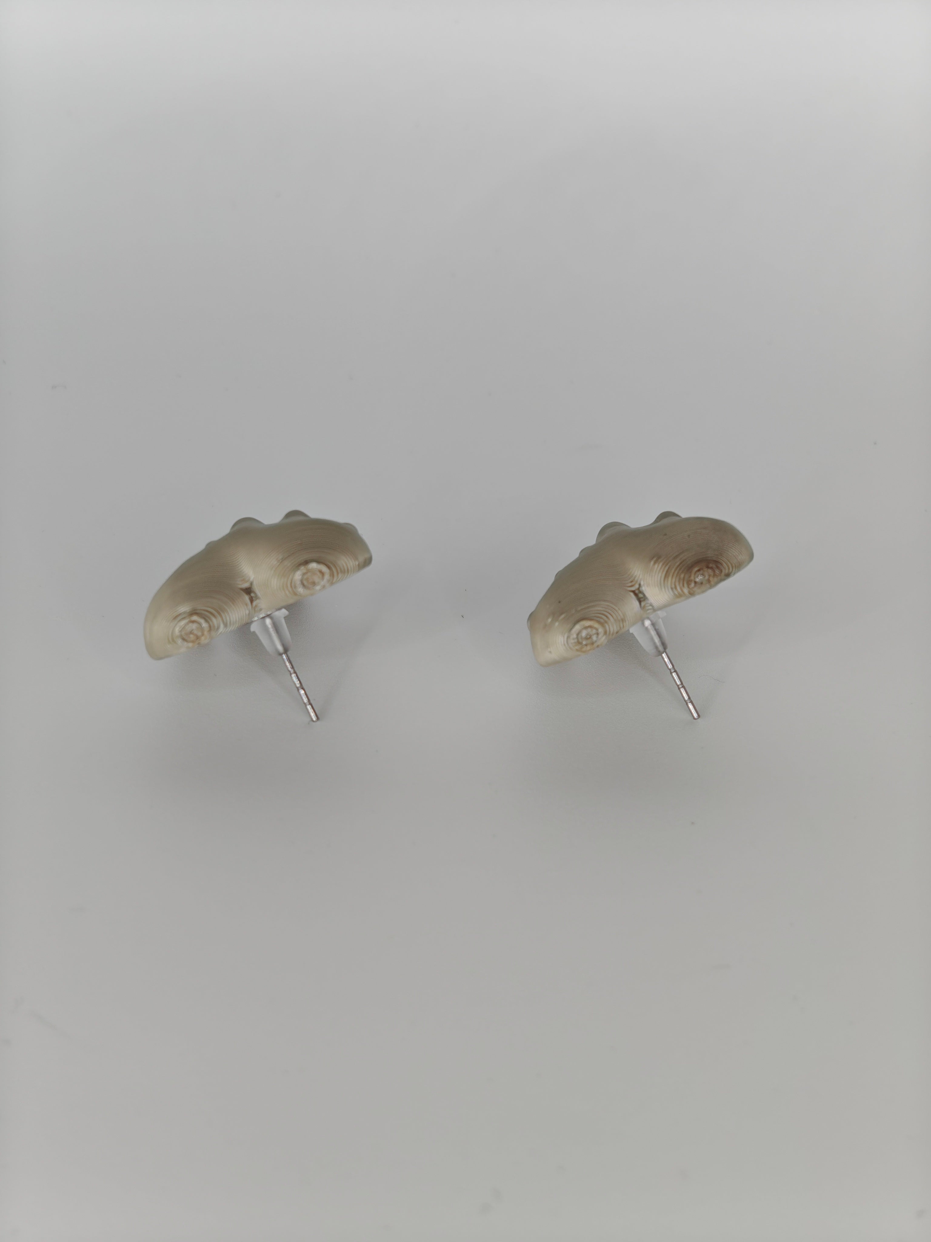Earrings Hearts Embellished Khaki Recycled