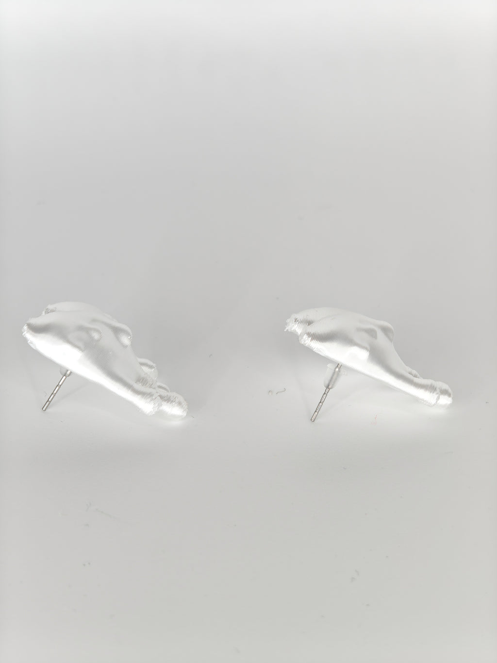 Earrings Hearts Embellished White SIlk