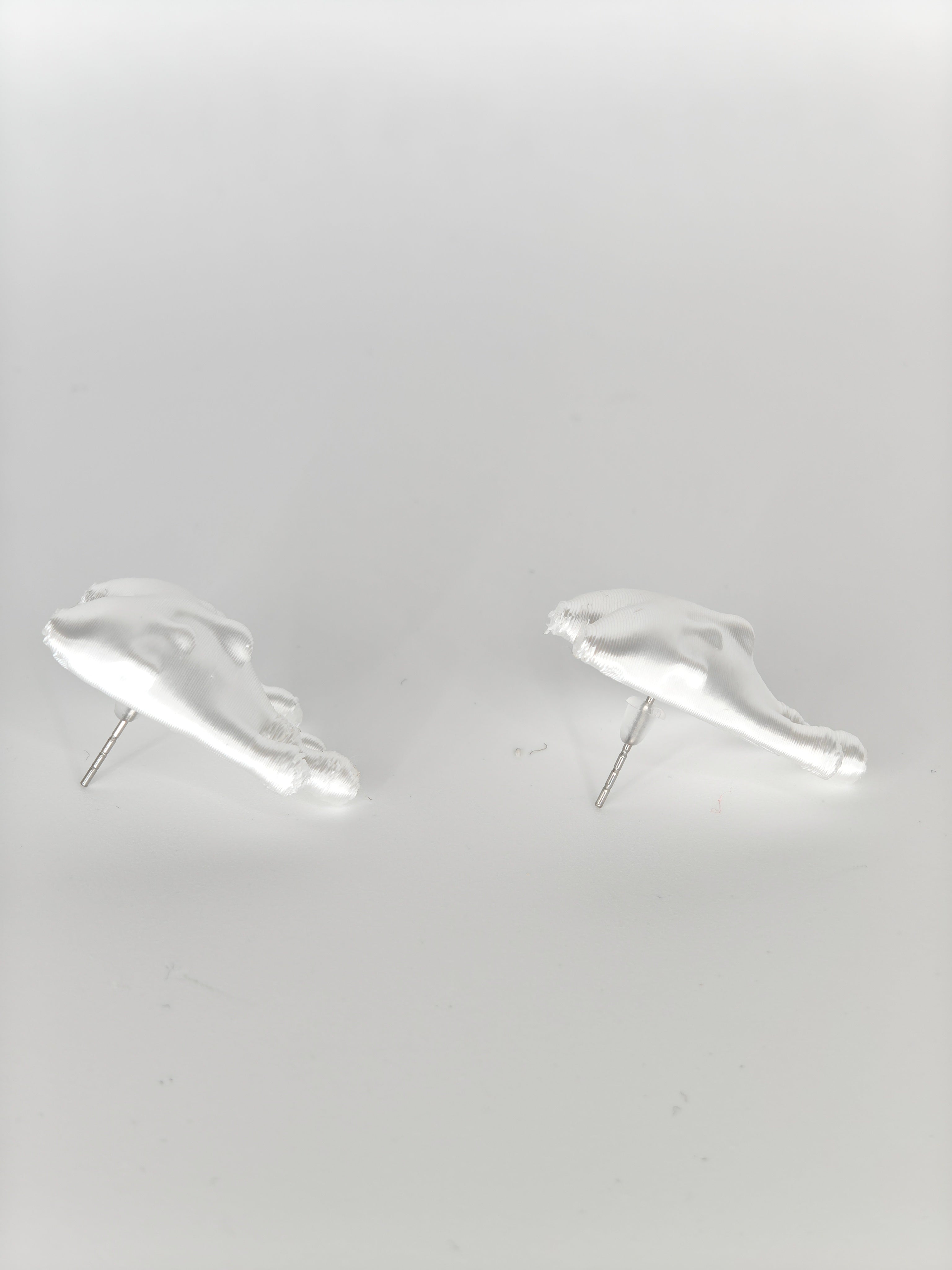Earrings Hearts Embellished White SIlk