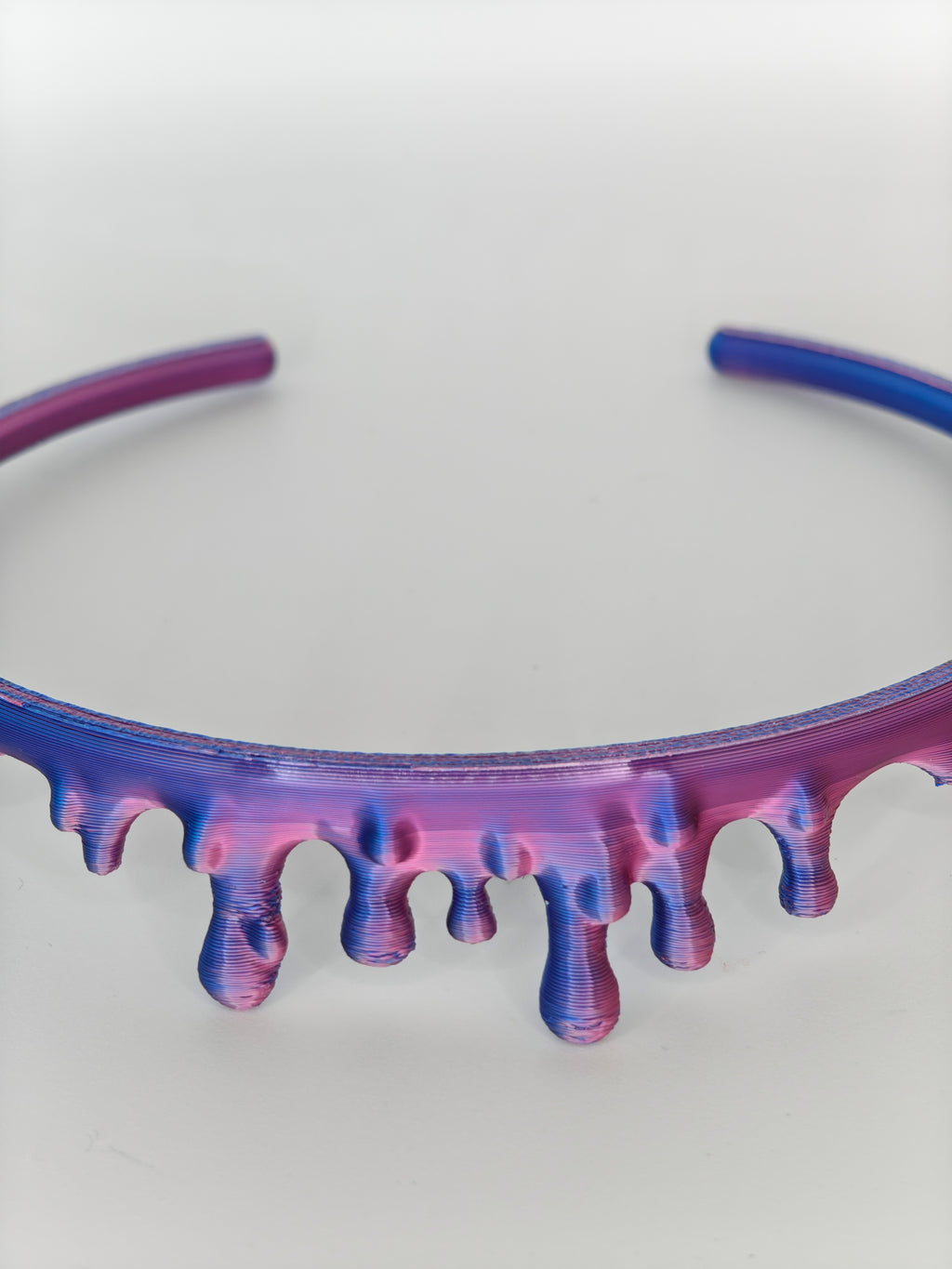 Dripping Necklace Duo Pink & Blue Silk