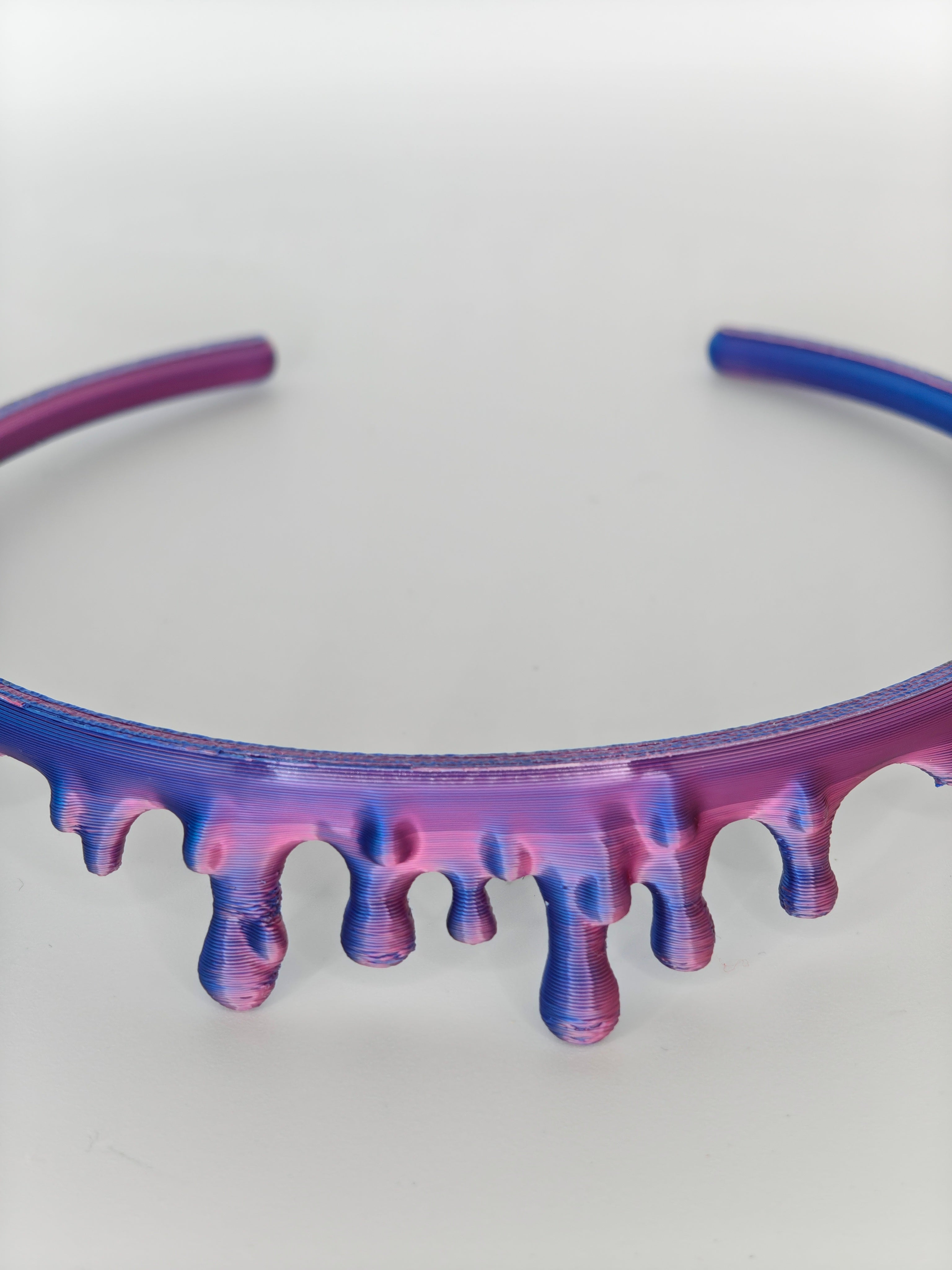 Dripping Necklace Duo Pink & Blue Silk