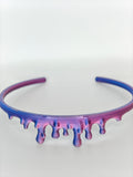 Dripping Necklace Duo Pink & Blue Silk