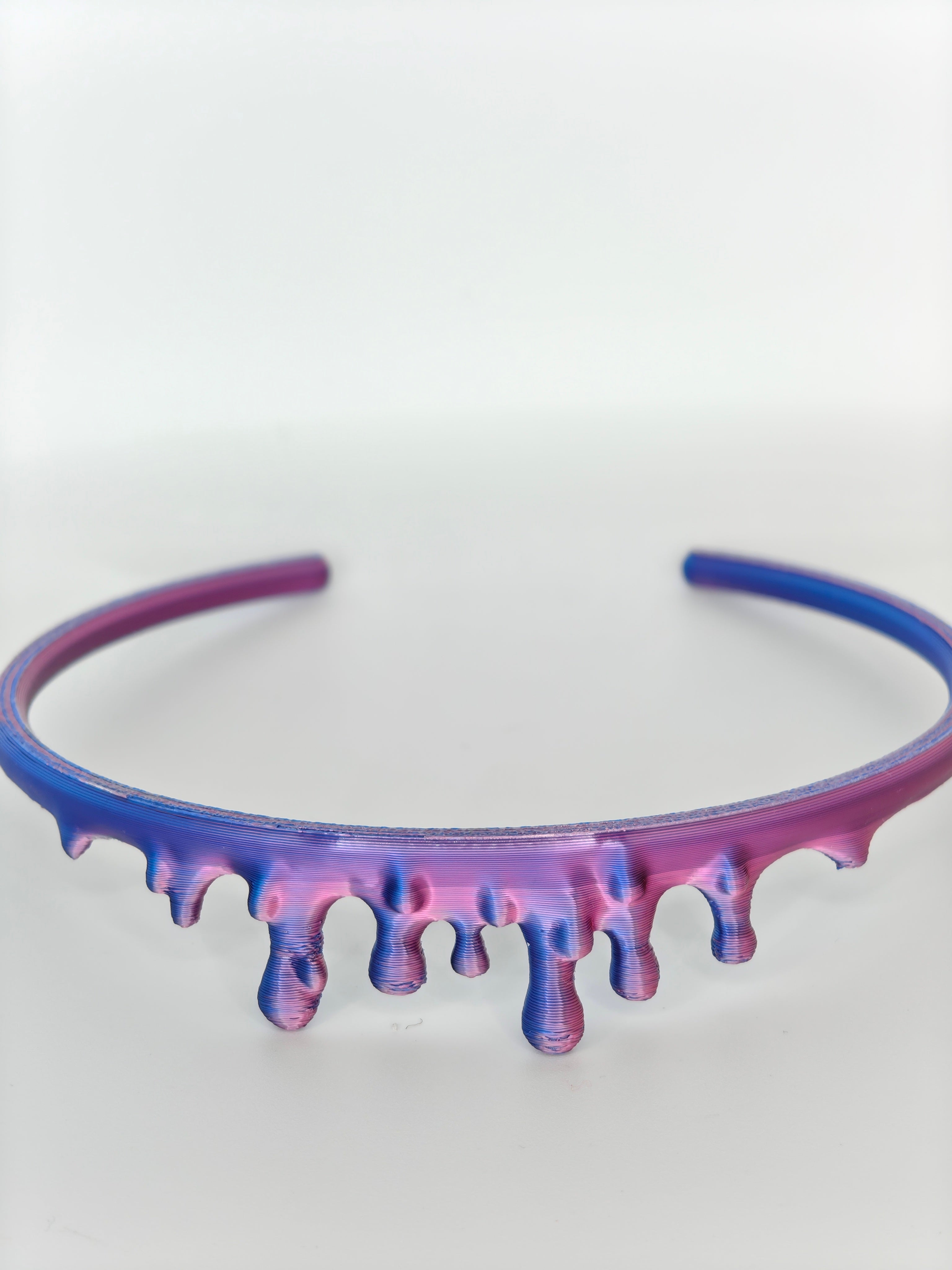 Dripping Necklace Duo Pink & Blue Silk