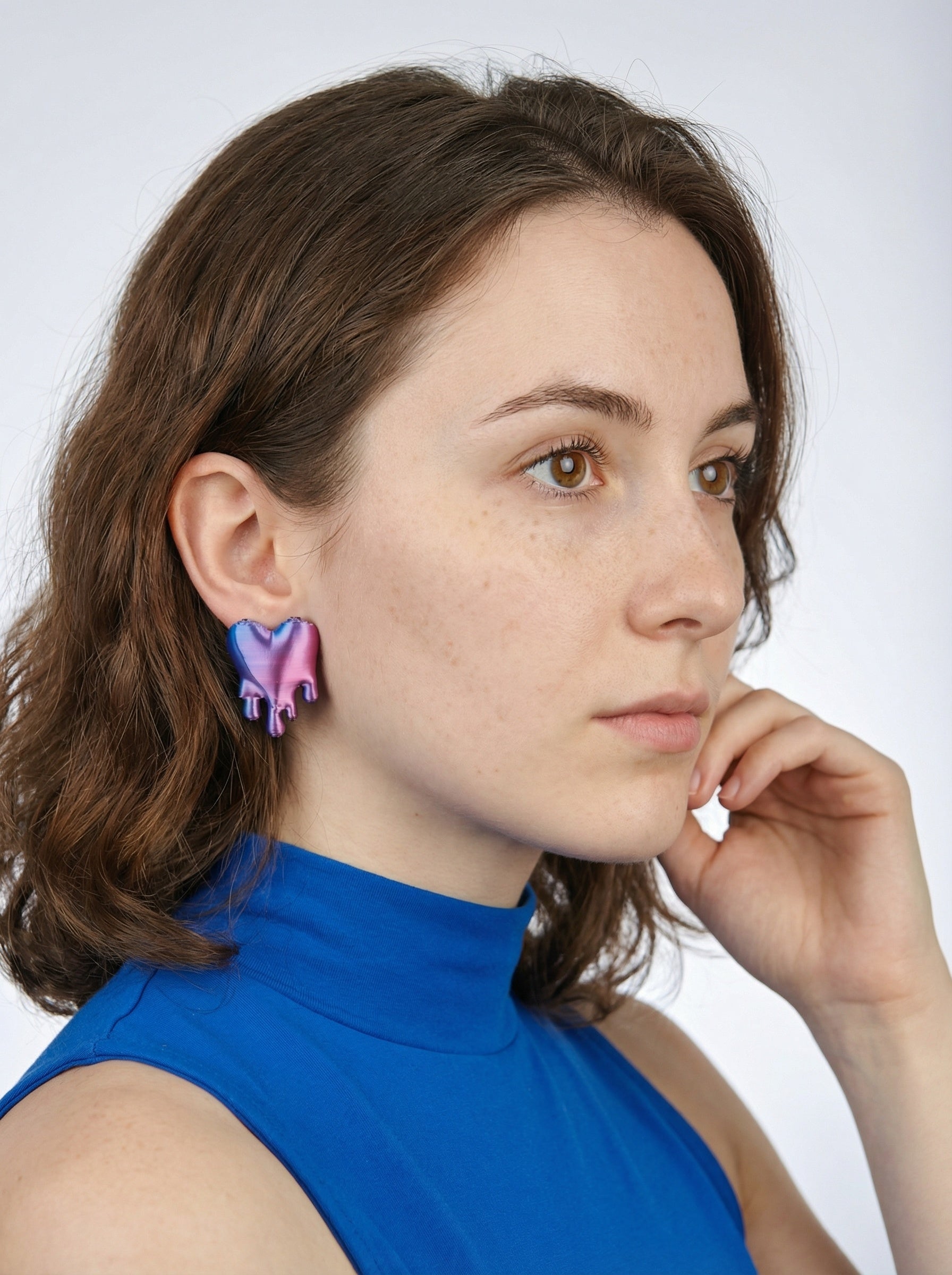 Earrings Melting Hearts Duo Pink&Blue