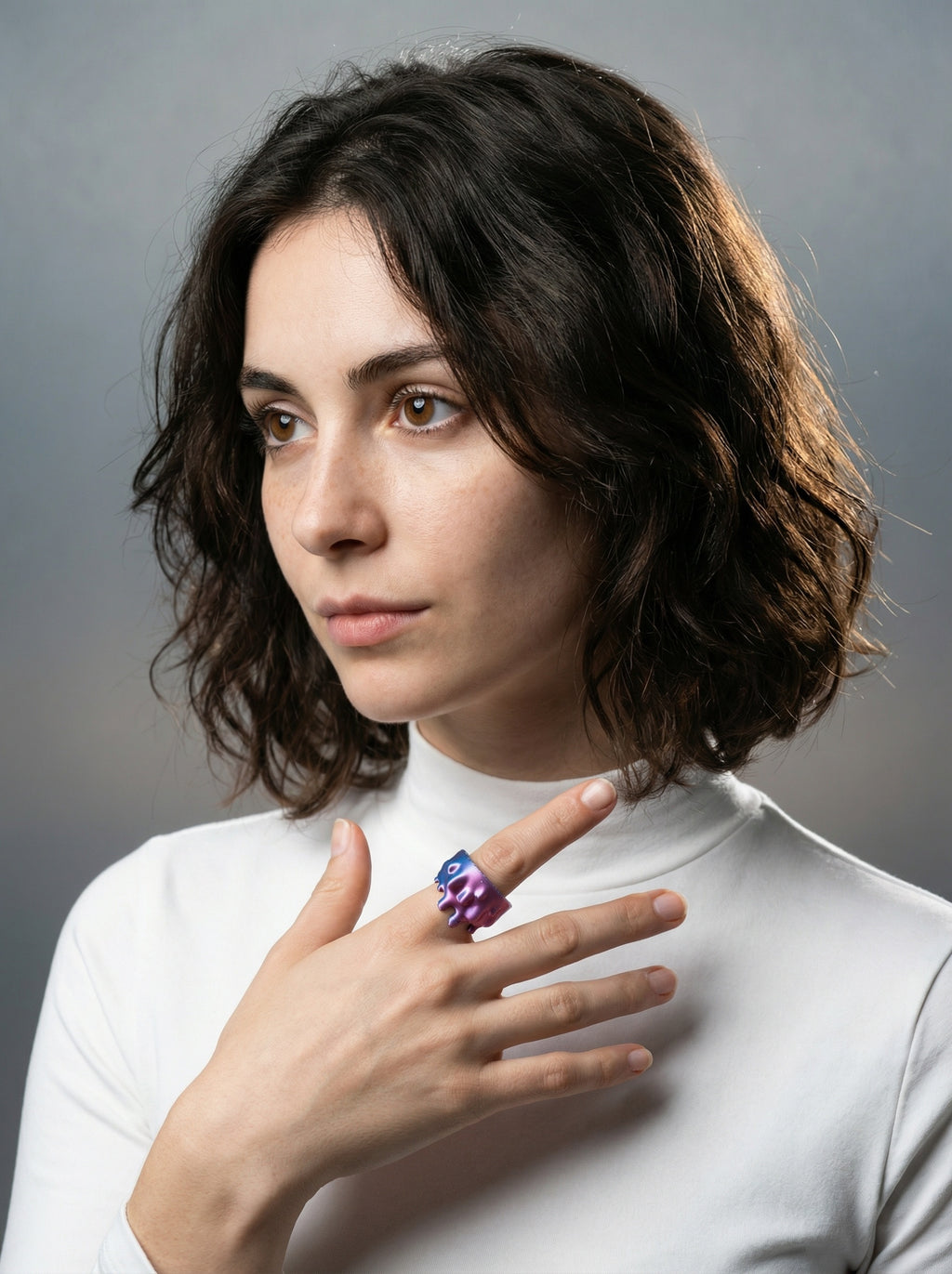 Dripping Ring Silk Duo Pink & Blue Silk